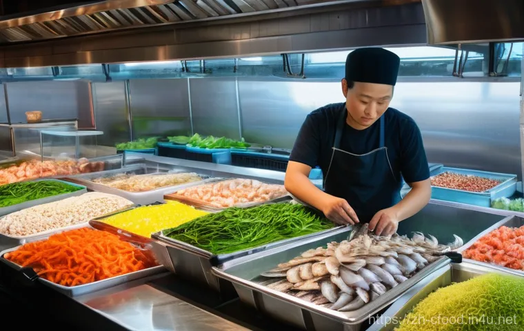 짬뽕 만드는 법 - ### Image Prompt 1: The Treasure Hunt for Fresh Seafood